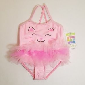 Baby Girl 3-6M Swimsuit Bathing Suit Pink w/Tulle
